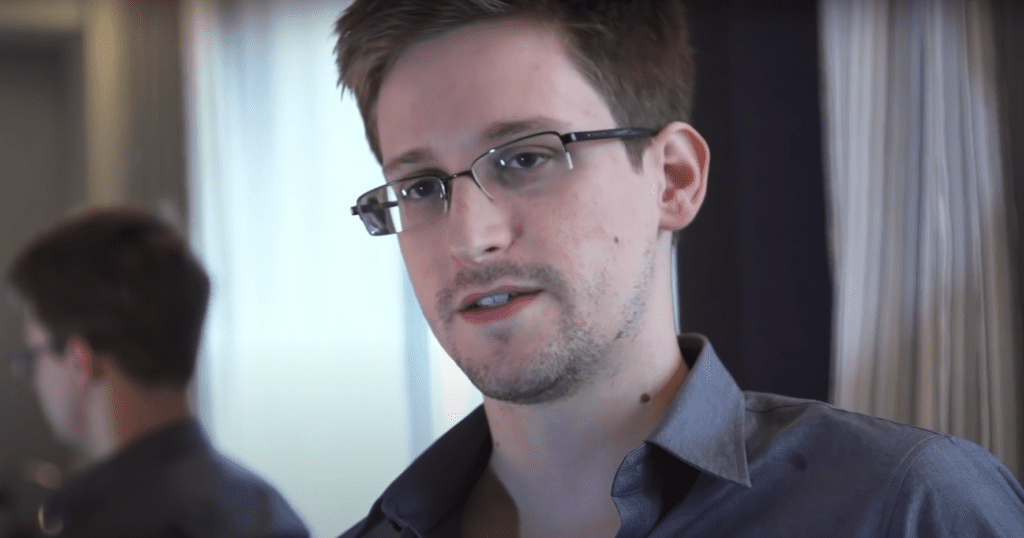Image of Edward Snowden, a defender of privacy rights and transparency, symbolizing courage and the pursuit of public truth.